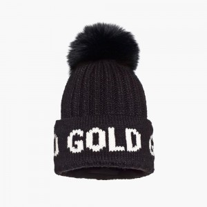 Ciapka Goldbergh HODD faux pom Čierne | LCTKBSM-84