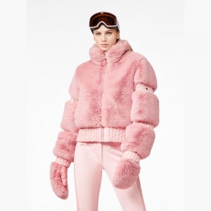 Lyziarska Bunda Goldbergh FURRY Ruzove | HMDEAFG-78
