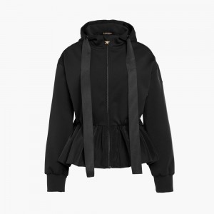 Mikina Goldbergh BUTTERCUP full zip hooded cardigan Čierne | XIEJGOR-28