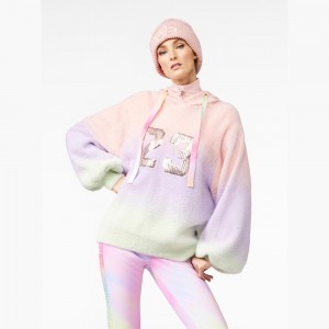 Mikina Goldbergh DESIRE hooded knit Pink/Purple | FSTAMZU-06
