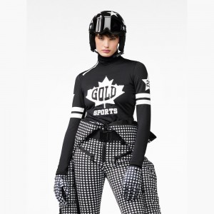 Ski Pully Goldbergh MAPLE LEAF Čierne | FLHGJKV-06