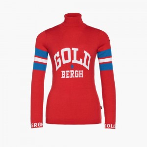 Sveter Goldbergh BISCUIT long sleeve knit Červené | QRTCVAG-61