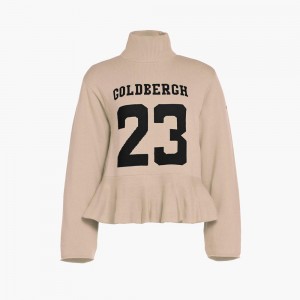 Sveter Goldbergh DANGLE long sleeve knit Béžové | ZYNKJSA-78