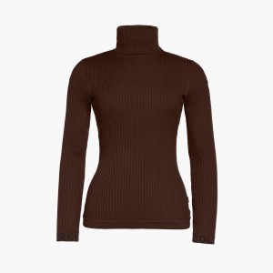 Sveter Goldbergh MIRA long sleeve knit Tmavo Hnede | WXOQUKV-69