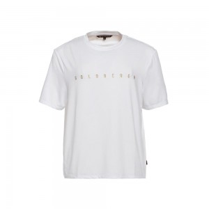 Tricko Goldbergh BOXY short sleeve Biele | FAHKQBG-79