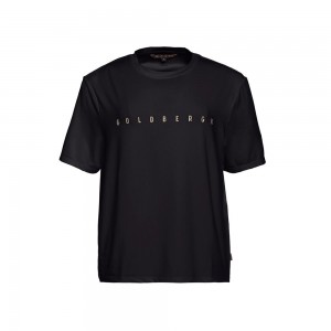 Tricko Goldbergh BOXY short sleeve Čierne | WQIDNLE-09