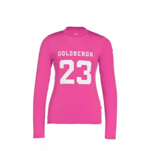 Tricko Goldbergh GAME long sleeve Ruzove | YQXPEVG-49