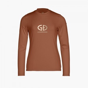 Tricko Goldbergh HOMEBASE long sleeve Béžové | KIHMOBY-43