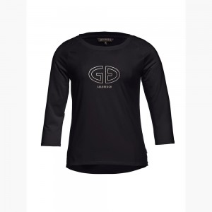 Tricko Goldbergh RAVEN 3/4 sleeve Čierne | ZYMXKTP-56