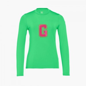 Tricko Goldbergh SUPER G long sleeve Zelene | HZQVKFO-61