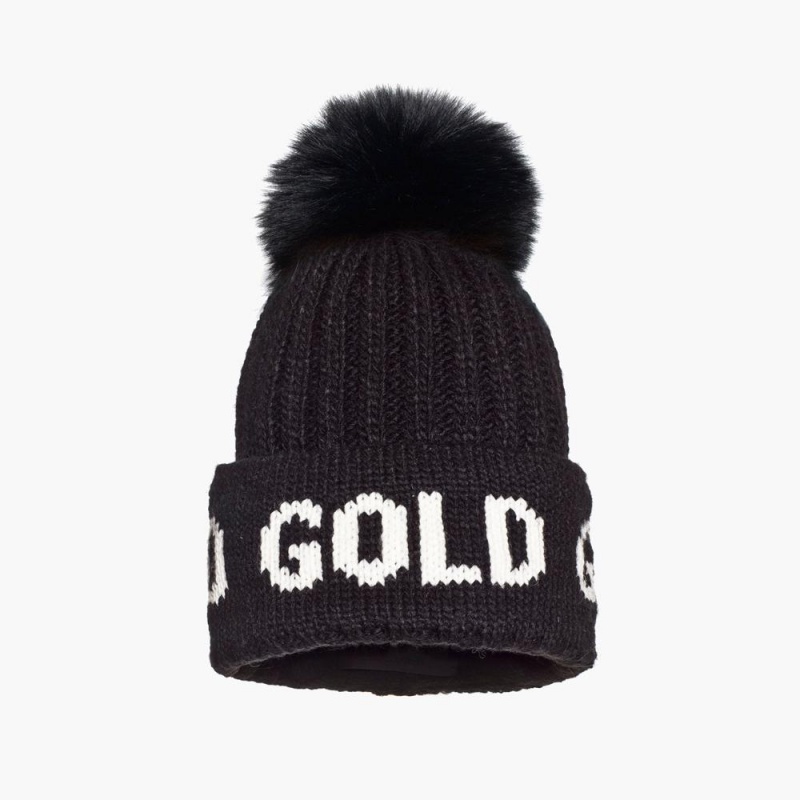 Ciapka Goldbergh HODD faux pom Čierne | LCTKBSM-84
