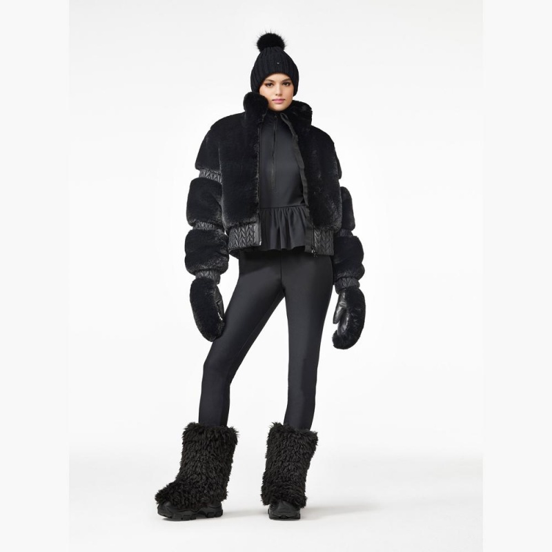 Ciapka Goldbergh UNA faux pom Čierne | SLQIZKJ-20