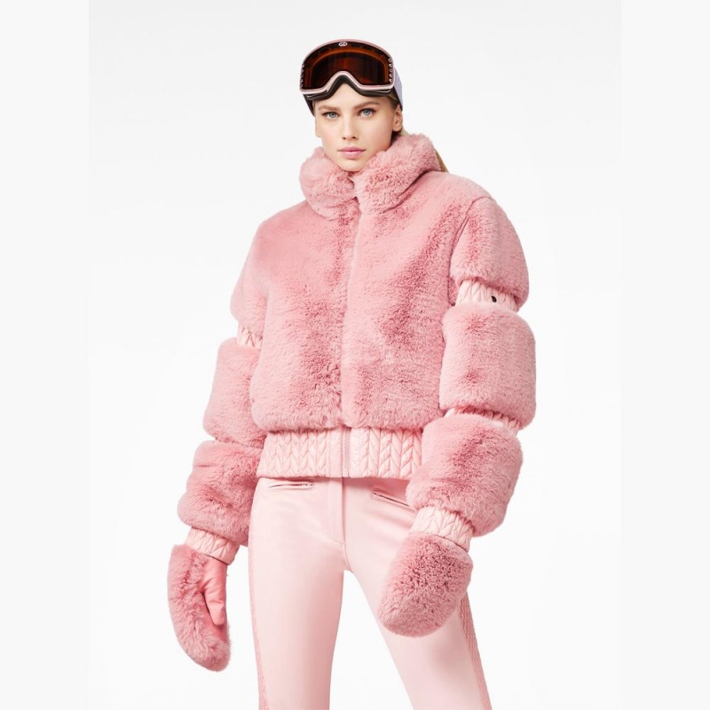 Lyziarska Bunda Goldbergh FURRY Ruzove | HMDEAFG-78