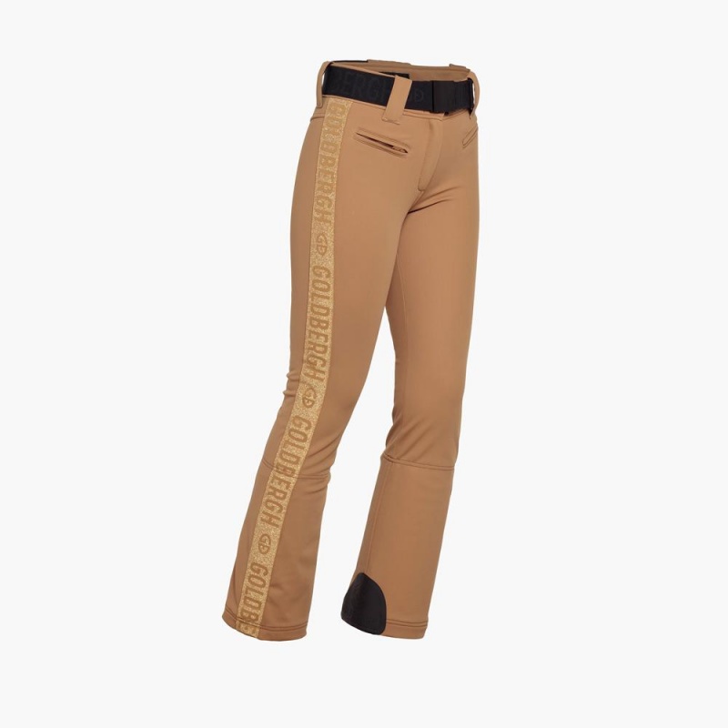 Lyziarske Nohavice Goldbergh GOLDEN EDGE Hnede | YFJIXWG-75