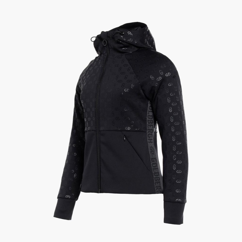 Mikina Goldbergh AMBRA full zip hooded cardigan Čierne | GROKMUI-97