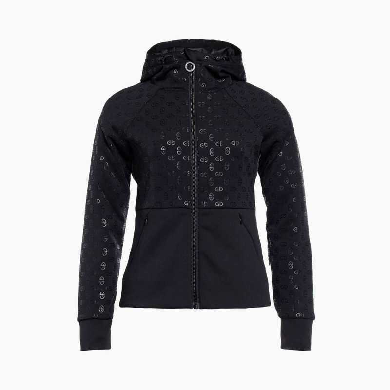 Mikina Goldbergh AMBRA full zip hooded cardigan Čierne | GROKMUI-97