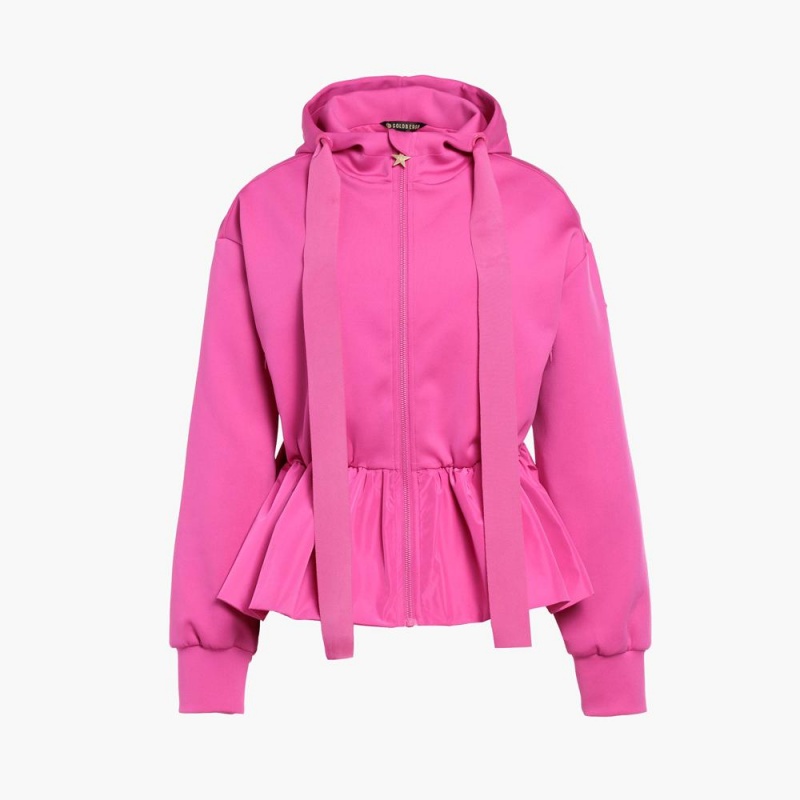 Mikina Goldbergh BUTTERCUP full zip hooded cardigan Ruzove | MLTXBUW-08
