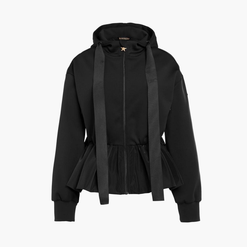 Mikina Goldbergh BUTTERCUP full zip hooded cardigan Čierne | XIEJGOR-28