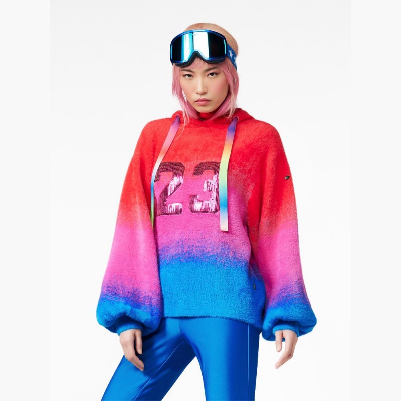 Mikina Goldbergh DESIRE hooded knit Červené | LXAQYPT-91