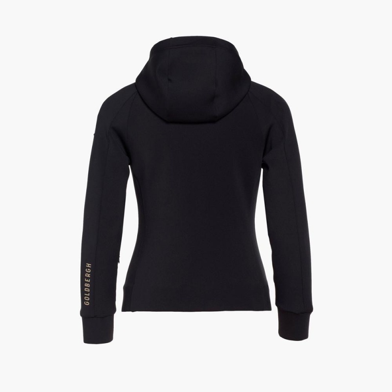 Mikina Goldbergh RAY full zip hooded cardigan Čierne | ZCKGQID-29