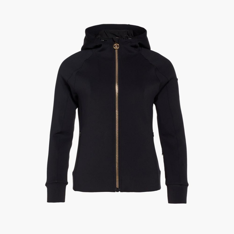Mikina Goldbergh RAY full zip hooded cardigan Čierne | ZCKGQID-29