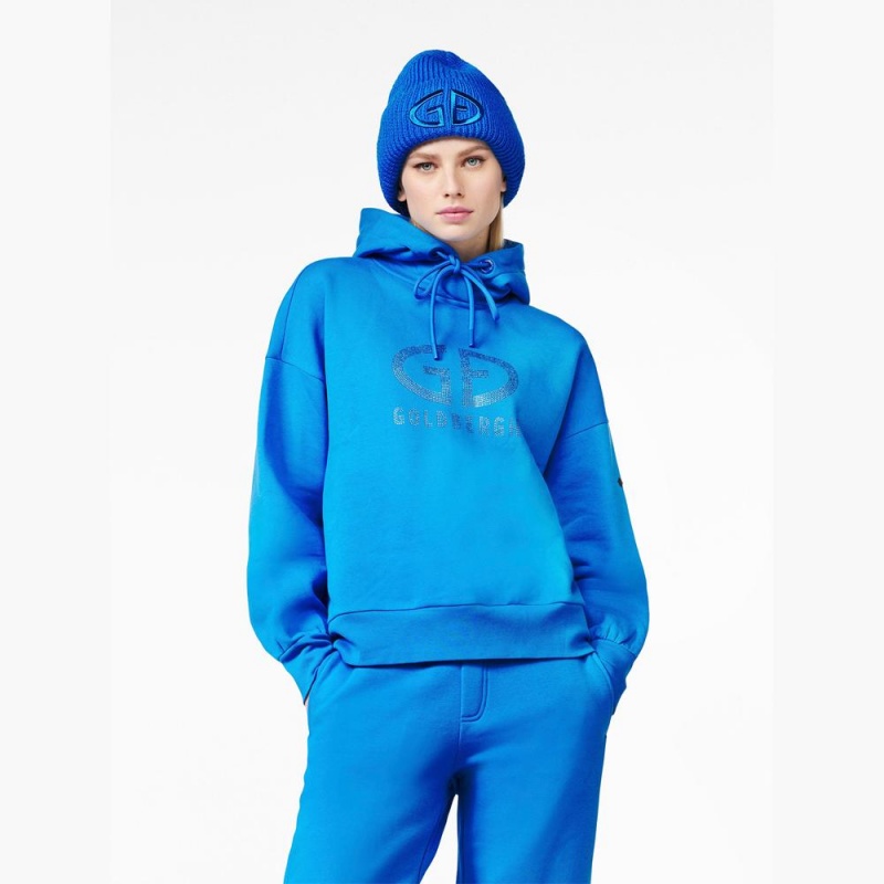 Mikina Goldbergh SPARKLING hooded Modre | PJVYNIG-10