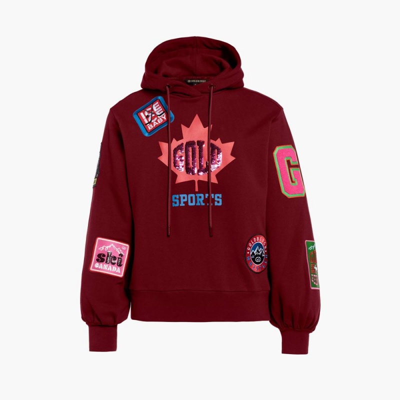 Mikina Goldbergh STANLEY hooded Tmavo Červené | ZDNKCWG-21