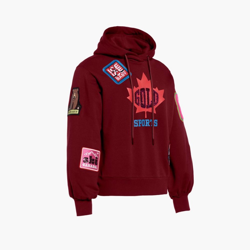 Mikina Goldbergh STANLEY hooded Tmavo Červené | ZDNKCWG-21