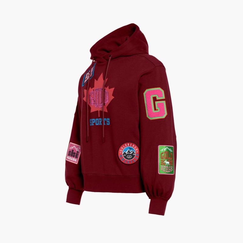 Mikina Goldbergh STANLEY hooded Tmavo Červené | ZDNKCWG-21