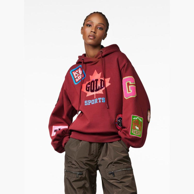 Mikina Goldbergh STANLEY hooded Tmavo Červené | ZDNKCWG-21
