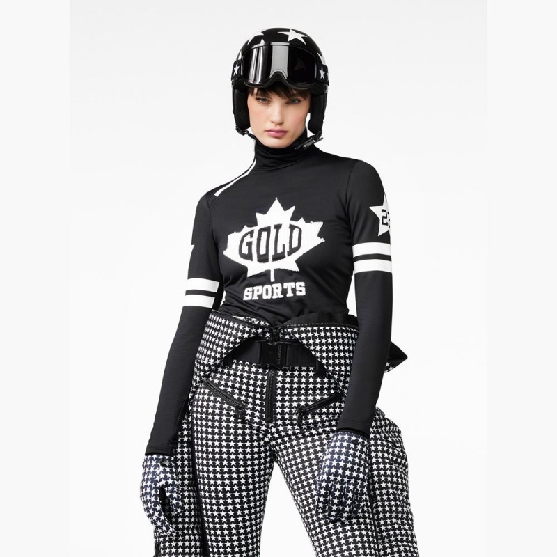 Ski Pully Goldbergh MAPLE LEAF Čierne | FLHGJKV-06