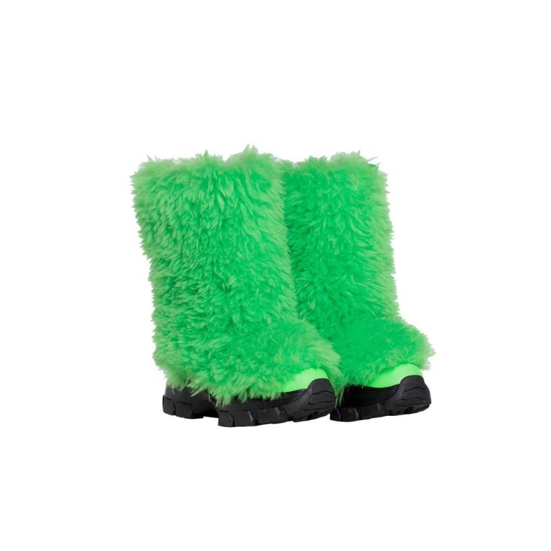 Snehule Goldbergh BUSHY snowboot faux fur Zelene | WANHVJK-72
