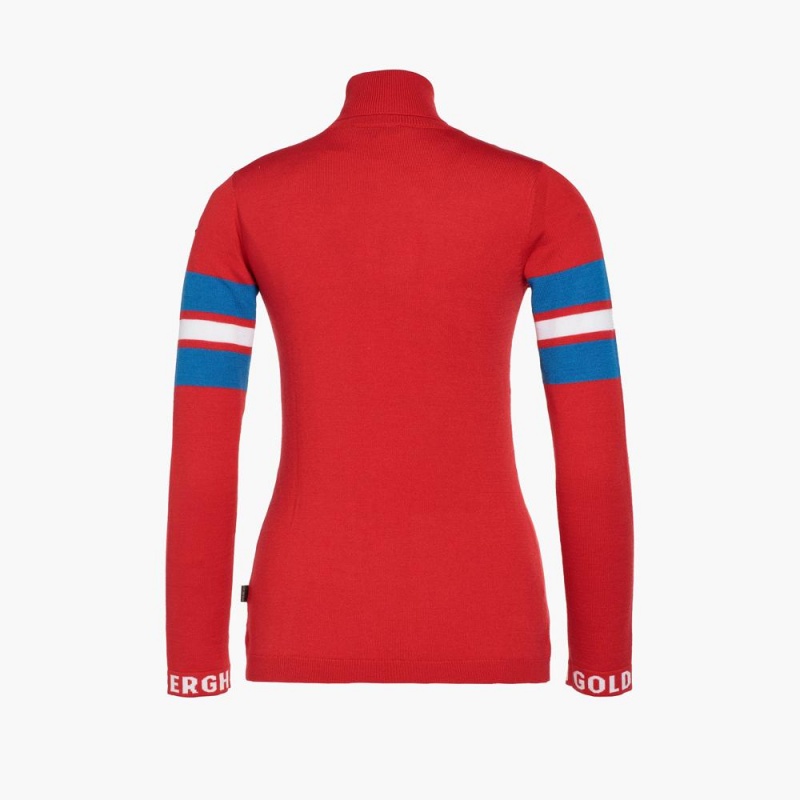 Sveter Goldbergh BISCUIT long sleeve knit Červené | QRTCVAG-61