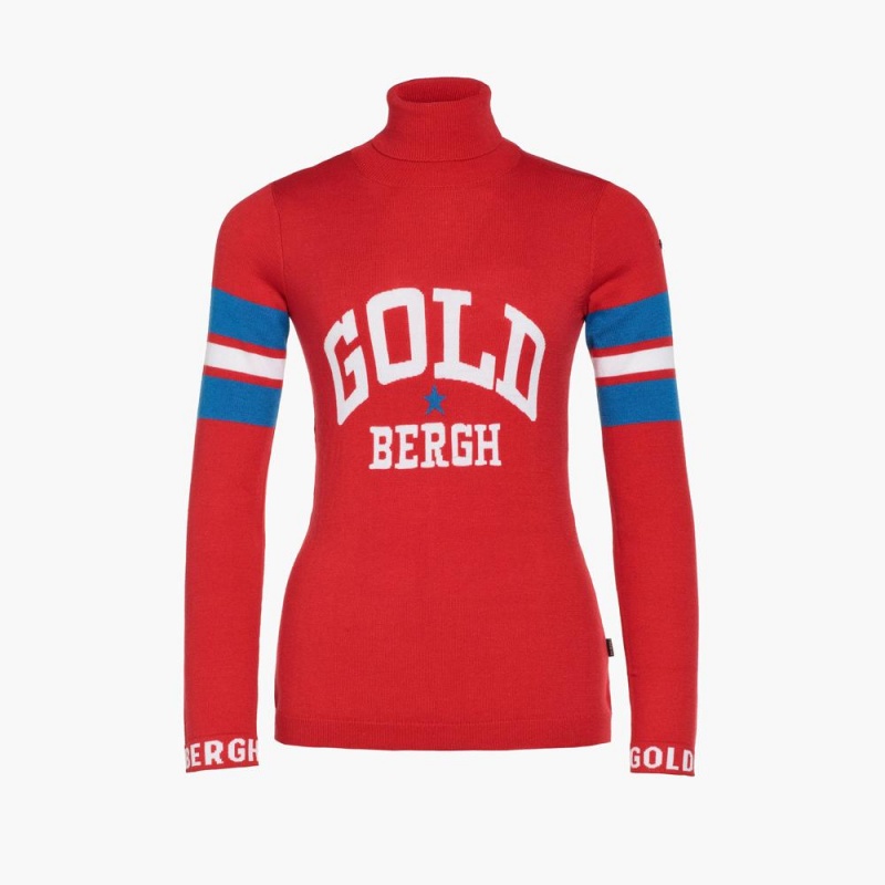 Sveter Goldbergh BISCUIT long sleeve knit Červené | QRTCVAG-61
