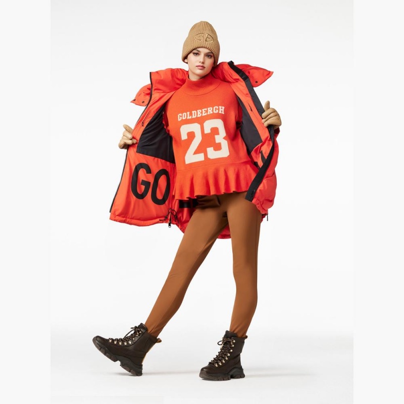 Sveter Goldbergh DANGLE long sleeve knit Oranžové | EXNULMF-65