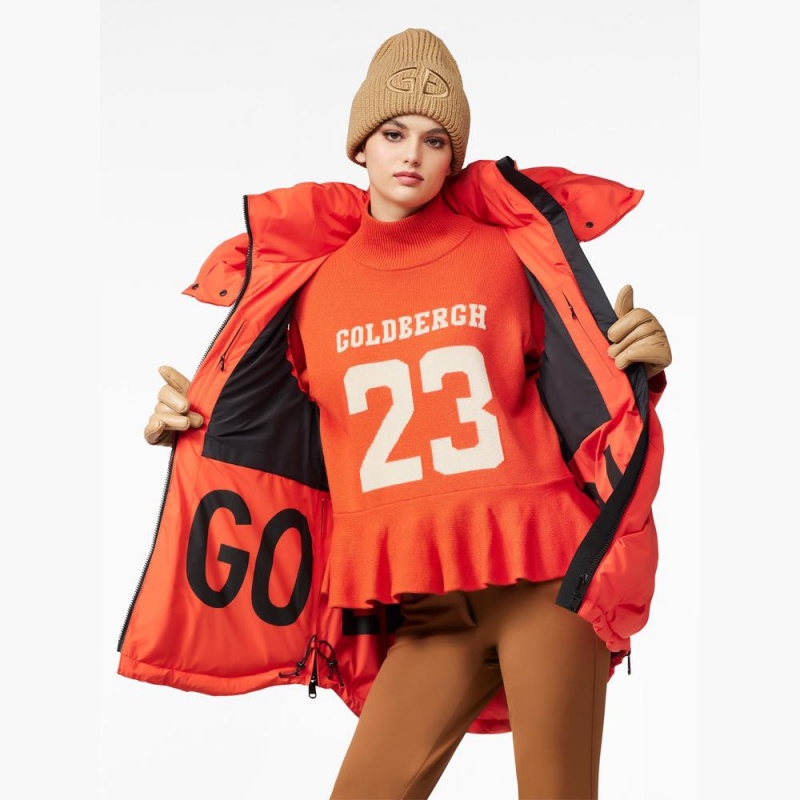 Sveter Goldbergh DANGLE long sleeve knit Oranžové | EXNULMF-65