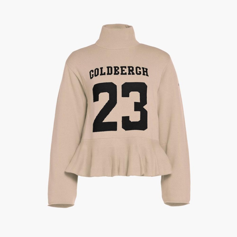 Sveter Goldbergh DANGLE long sleeve knit Béžové | ZYNKJSA-78