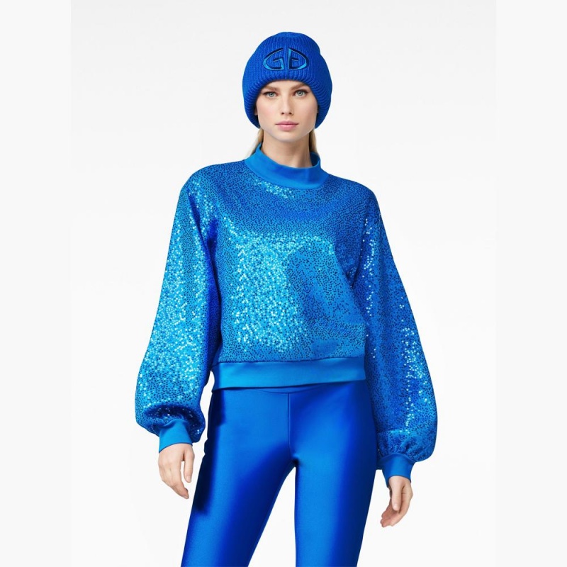 Sveter Goldbergh LOLA round neck Modre | YZMOHUP-63