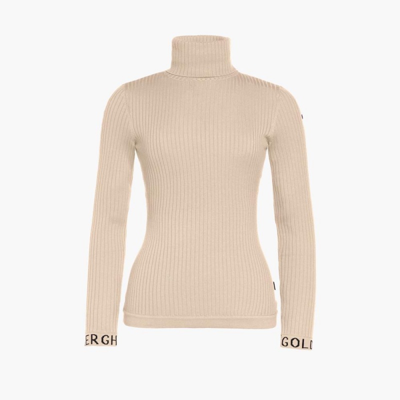 Sveter Goldbergh MIRA long sleeve knit Béžové | ADKHLRM-18