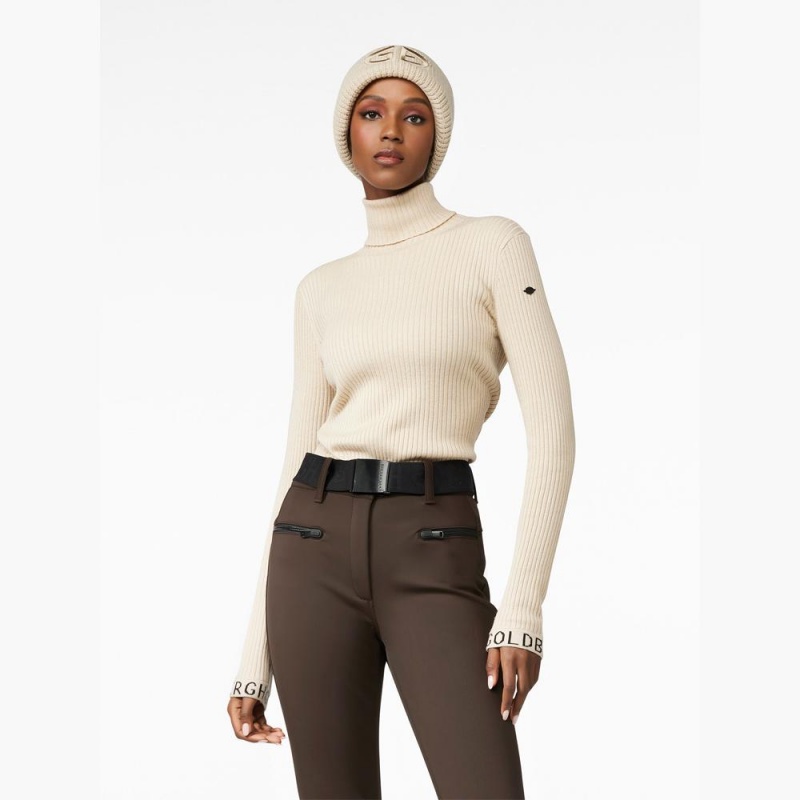 Sveter Goldbergh MIRA long sleeve knit Béžové | ADKHLRM-18