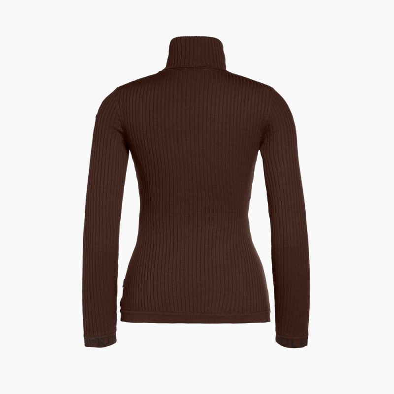 Sveter Goldbergh MIRA long sleeve knit Tmavo Hnede | WXOQUKV-69