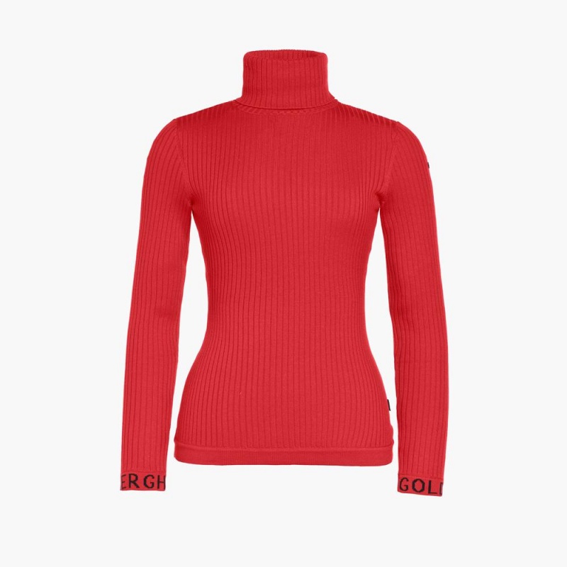 Sveter Goldbergh MIRA long sleeve knit Červené | TBIMOHV-30