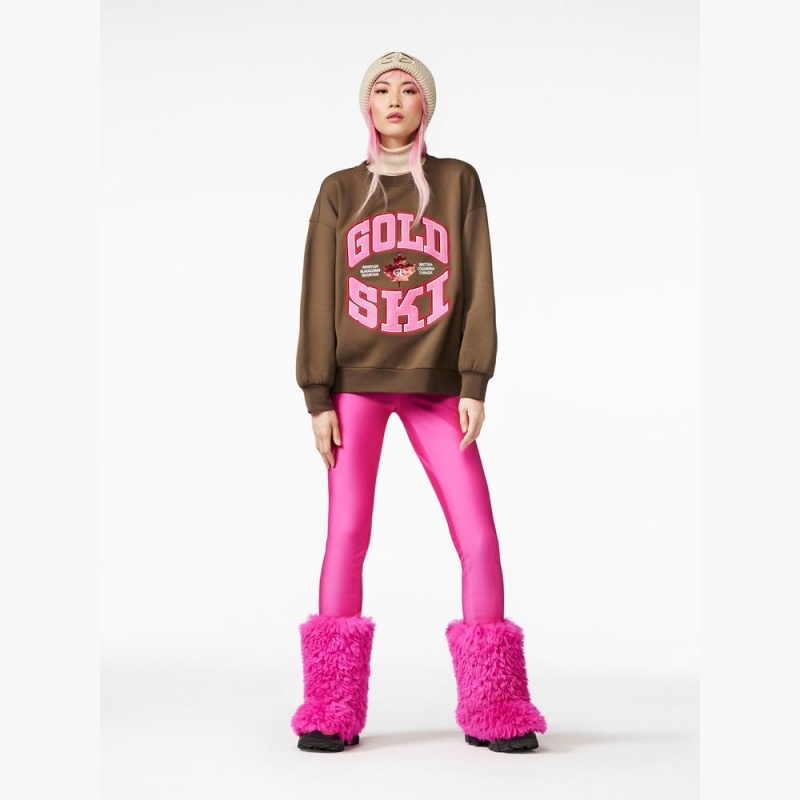 Sveter Goldbergh RINK crew neck Hnede | EUPLTBO-15