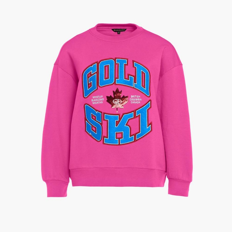 Sveter Goldbergh RINK crew neck Ruzove | QZFSKPR-32