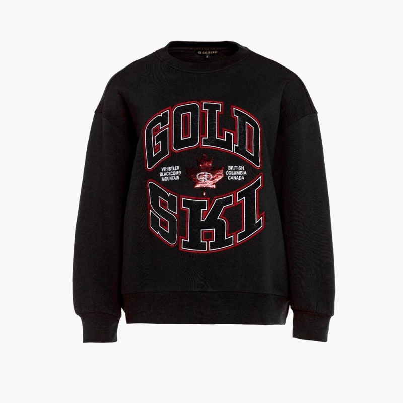 Sveter Goldbergh RINK crew neck Čierne | GJOZDRQ-23