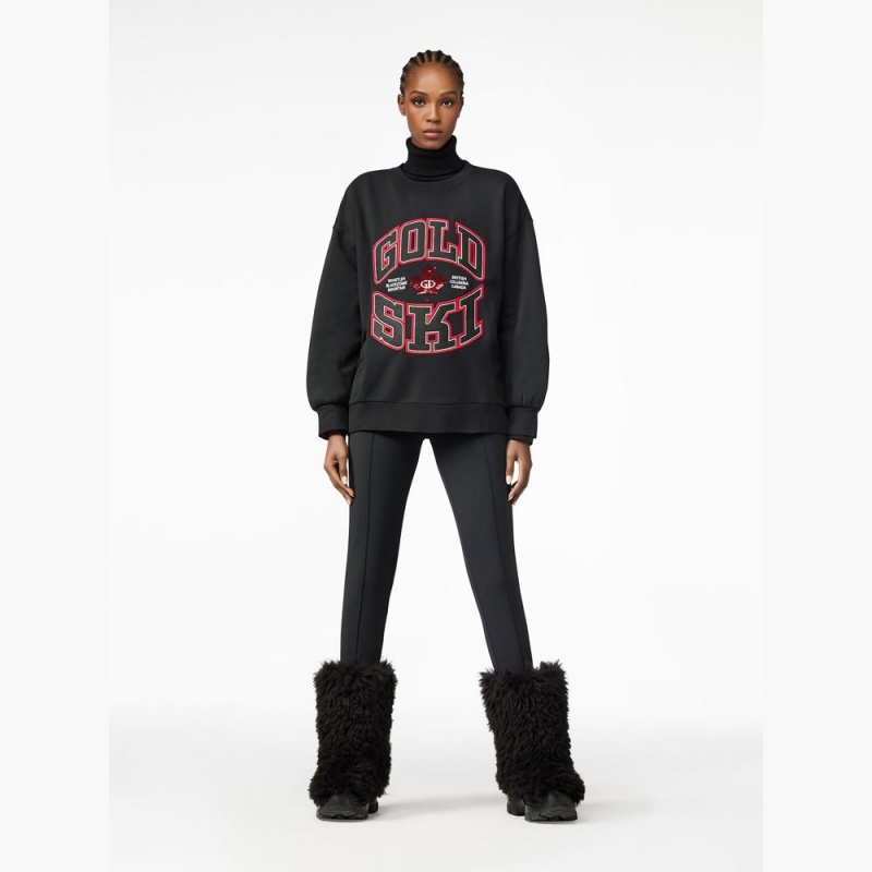 Sveter Goldbergh RINK crew neck Čierne | GJOZDRQ-23
