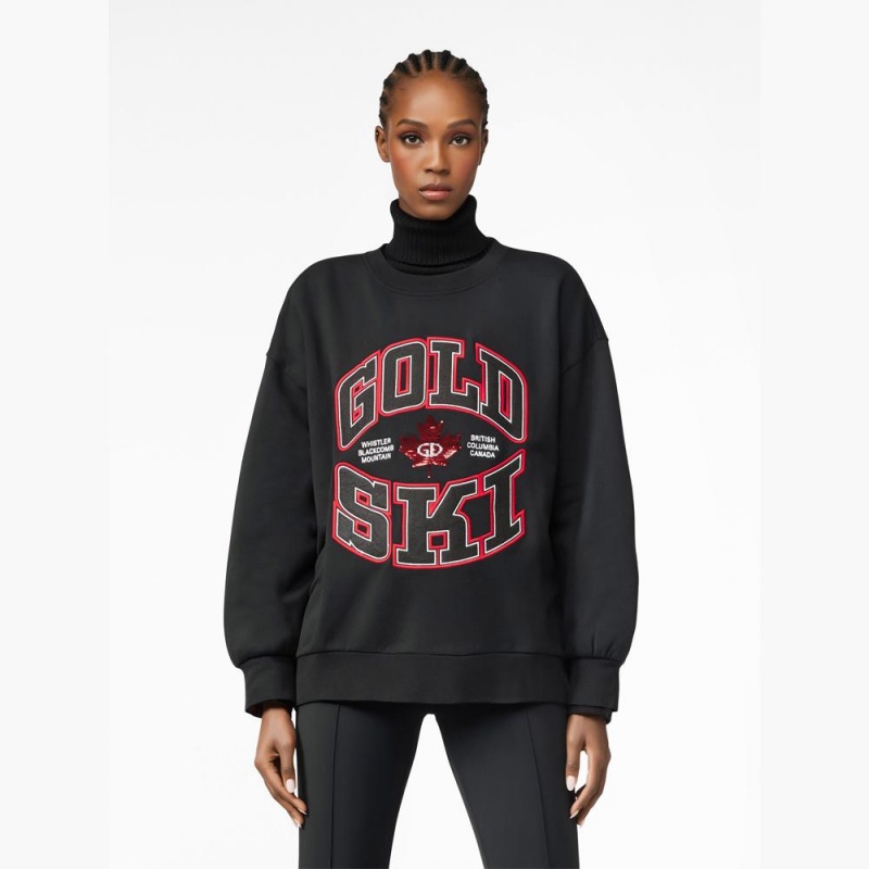 Sveter Goldbergh RINK crew neck Čierne | GJOZDRQ-23