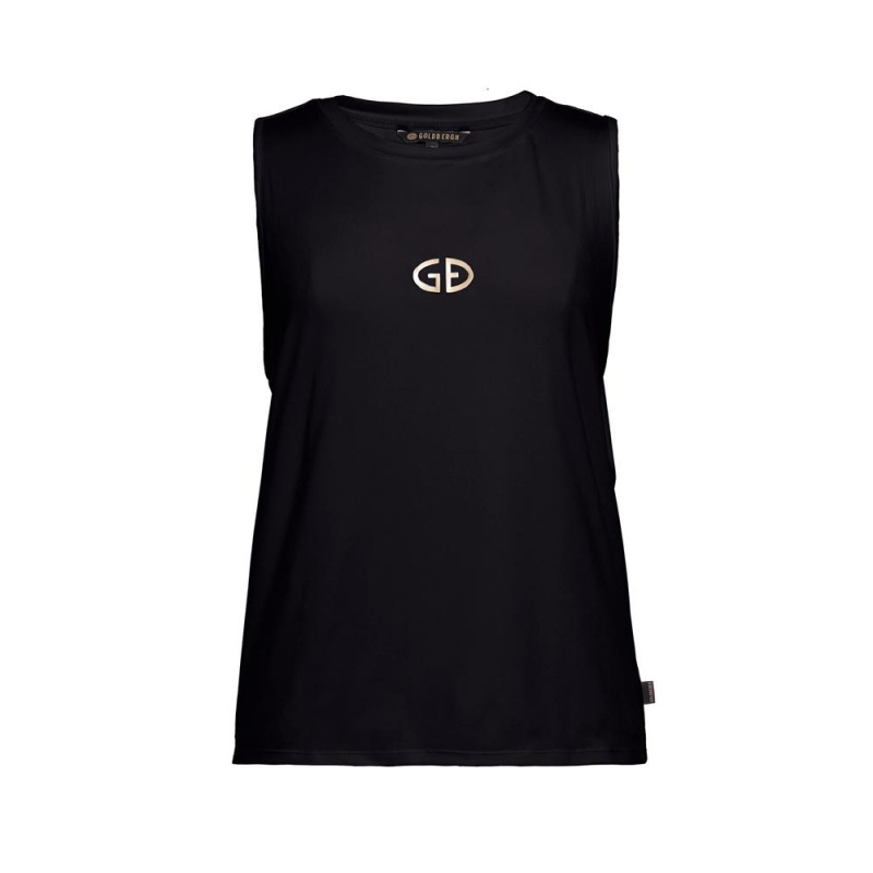 Tielko Goldbergh GIGI sleeveless Čierne | XRPBECT-81