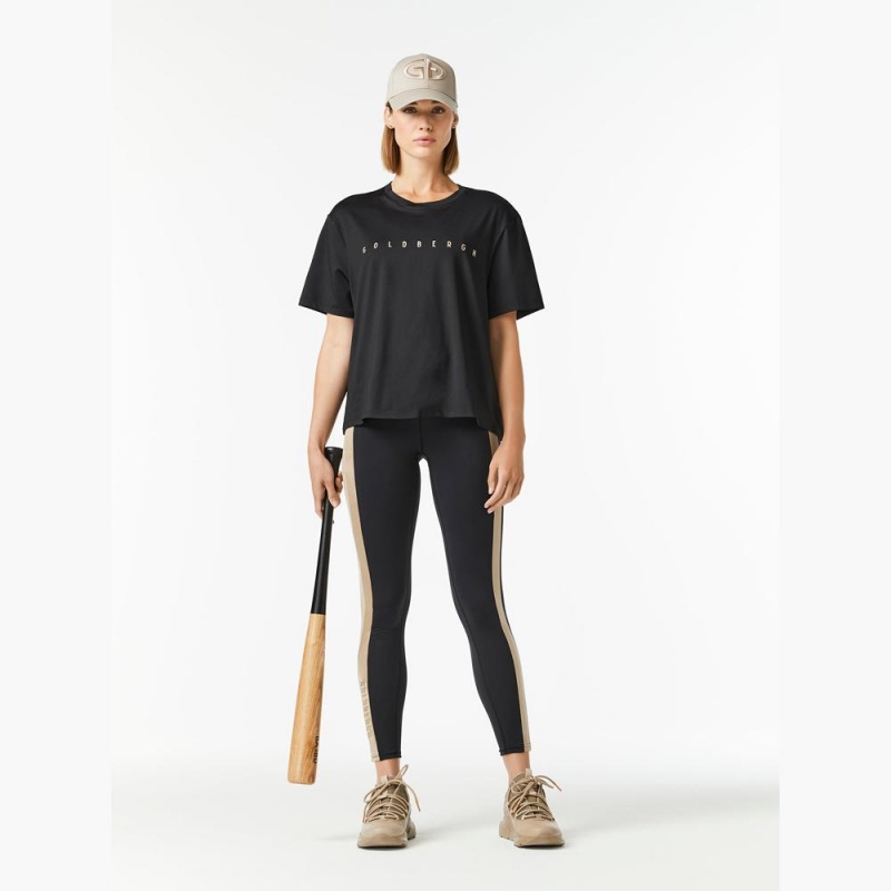 Tricko Goldbergh BOXY short sleeve Čierne | WQIDNLE-09
