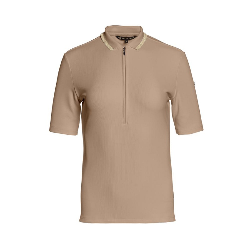 Tricko Goldbergh CASSIA short sleeve Hnede | SKUTXDZ-60